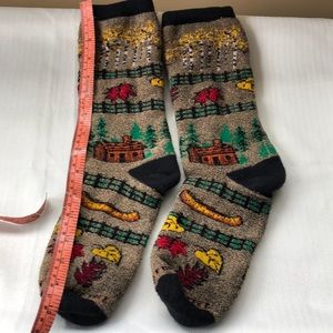 Socks, cabin canoe fall leaves trees